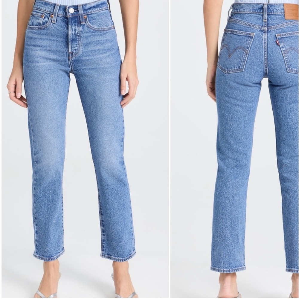 Levi's Premium Medium Wash Wedgie Straight Buttonfly Denim Jeans- 30